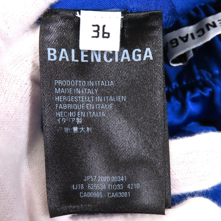 極美品△BALENCIAGA バレンシアガ 2020年製 625534 花柄 フローラル ロング フレアスカート ブルー 36 イタリア製 正規品 レディース