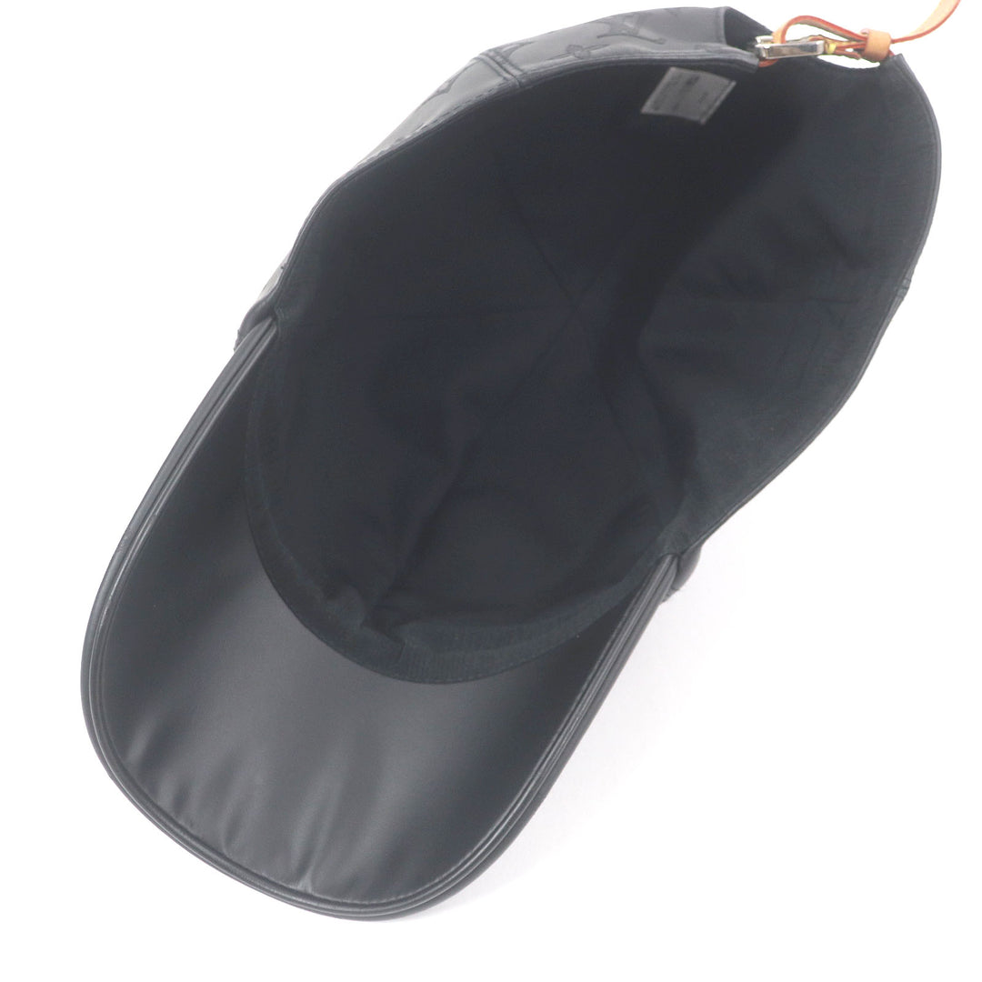 美品□LOUIS VUITTON ルイヴィトン 2021年製 M76985 キャップ・モノグラム シャドー オールレザー ベースボールキャップ 62 正規品