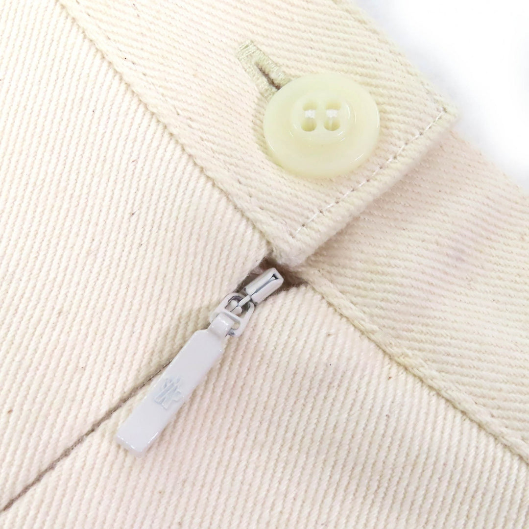 極美品△MONCLER モンクレール 23SS I10932D00016 SKIRT コットン100％ ロゴ バックジップ ロング フレアスカート アイボリー 38 正規品
