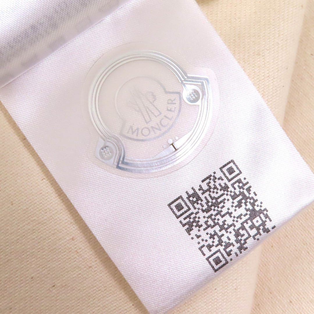 極美品△MONCLER モンクレール 23SS I10932D00016 SKIRT コットン100％ ロゴ バックジップ ロング フレアスカート アイボリー 38 正規品