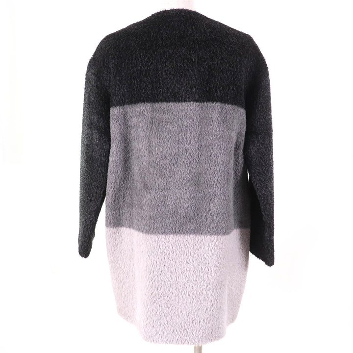 極美品△MaxMara STUDIO マックスマーラ ステュディオ 608606730 アルパカ ウール ノーカラー コート グレー系 38 伊製 正規品 レディース