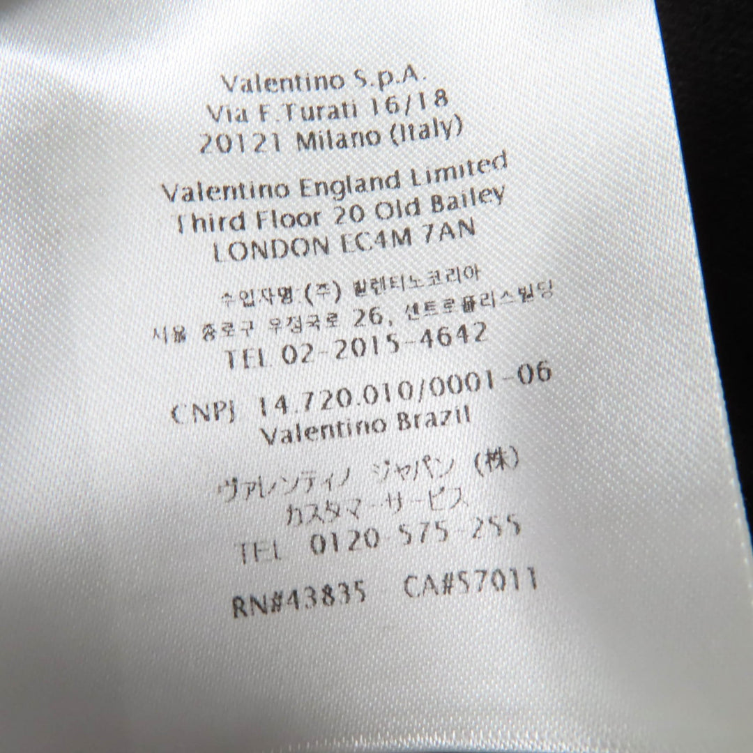 極美品☆VALENTINO ヴァレンティノ 22AW Vロゴデザイン 半袖 ニットドレス ワンピース ブラック S イタリア製 正規品 レディース