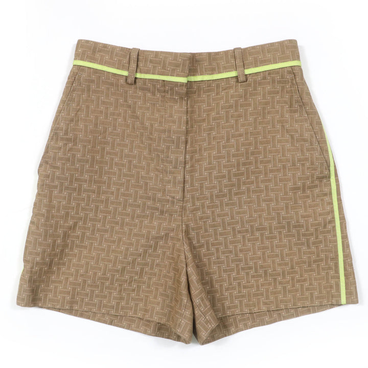 美品☆HERMES エルメス 22SS 2H0405DP Hデザイン モザイクジャカード パイピング ショートパンツ ブラウン系 36 イタリア製 レディース