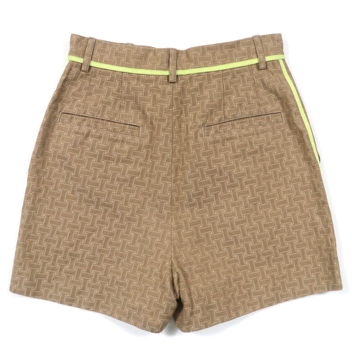 美品☆HERMES エルメス 22SS 2H0405DP Hデザイン モザイクジャカード パイピング ショートパンツ ブラウン系 36 イタリア製 レディース