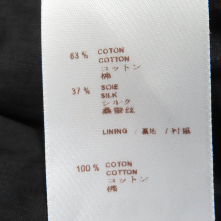 美品☆LOUIS VUITTON ルイヴィトン コットン シルク アイレットレースフラワーデザイン LV金ボタン スカート ブラック 36 伊製 正規品