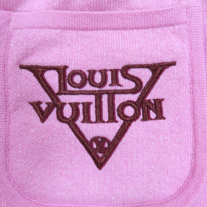 極美品◇LOUIS VUITTON ルイヴィトン カシミヤ88％ ポケットロゴ刺繍 コードトップモノグラム ショートパンツ ピンク XS 正規品
