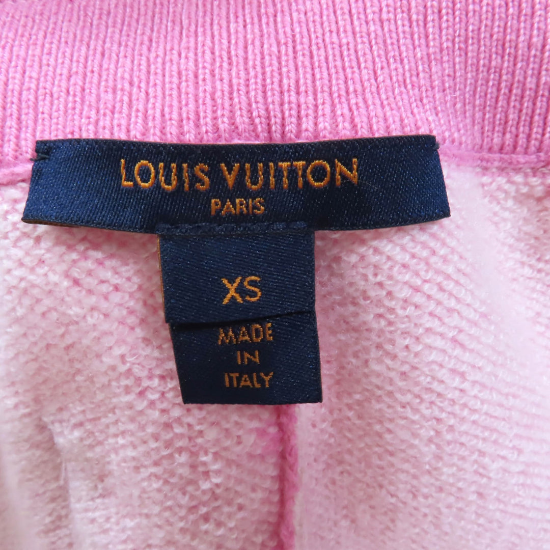 極美品◇LOUIS VUITTON ルイヴィトン カシミヤ88％ ポケットロゴ刺繍 コードトップモノグラム ショートパンツ ピンク XS 正規品