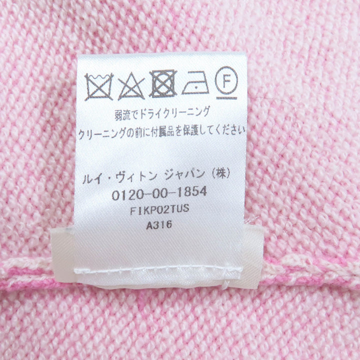 極美品◇LOUIS VUITTON ルイヴィトン カシミヤ88％ ポケットロゴ刺繍 コードトップモノグラム ショートパンツ ピンク XS 正規品