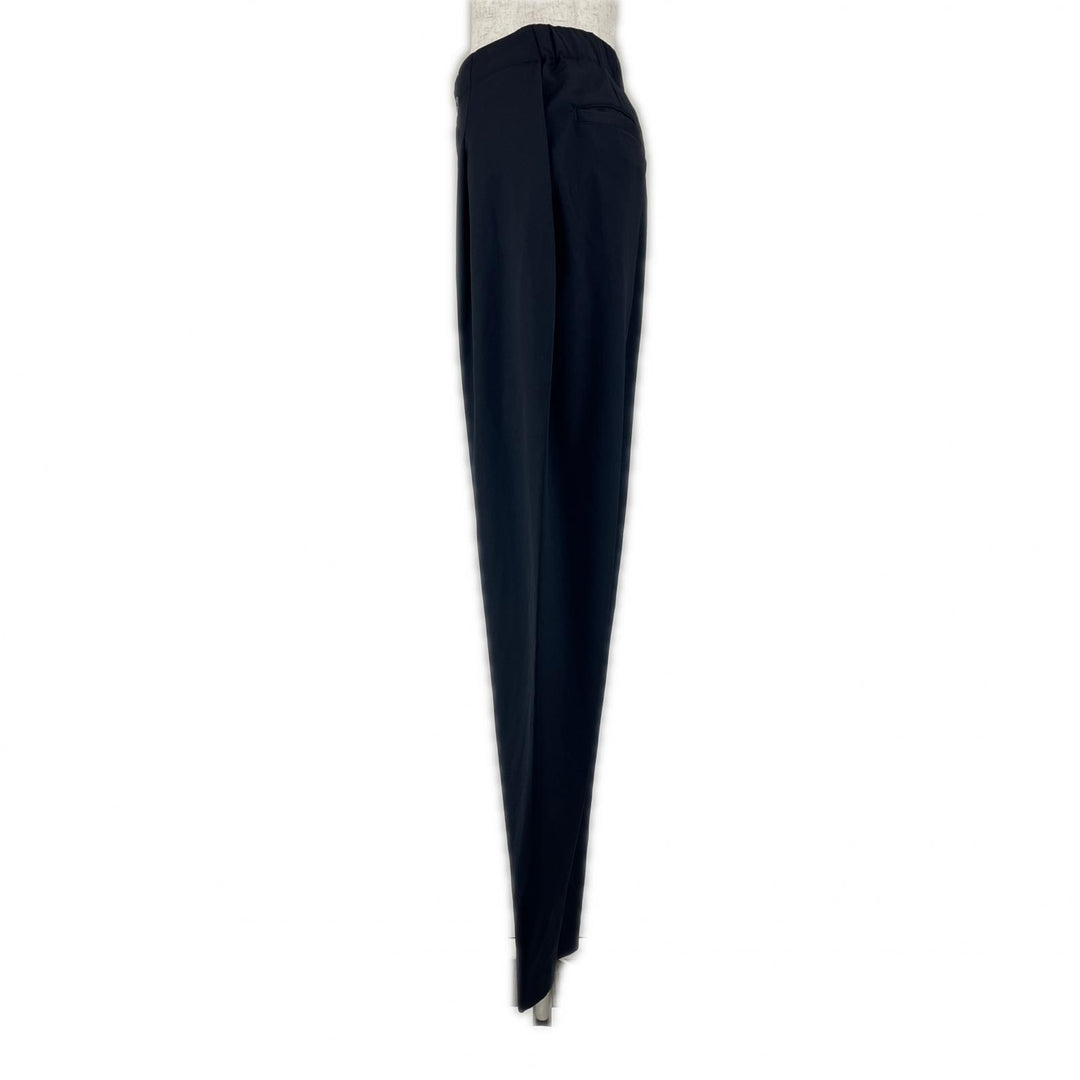 美品▲ISSEY MIYAKE イッセイミヤケ IM38FF065 ウール100% スラックス パンツ ブラック 2 日本製 正規品 レディース