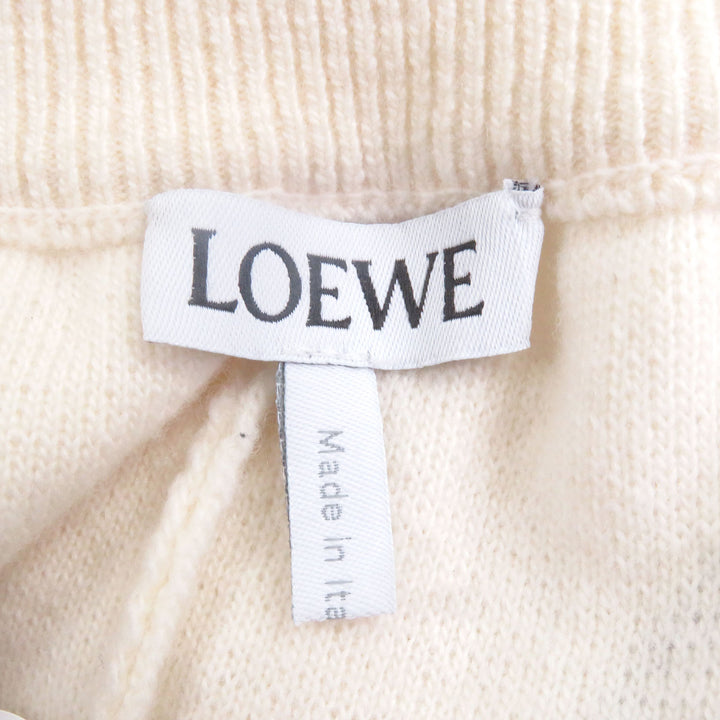 極美品□LOEWE ロエベ H526Y17K30 タイヤ柄 アナグラムレザーパッチ パイル地 ジョガーパンツ アイボリー S イタリア製 正規品 メンズ