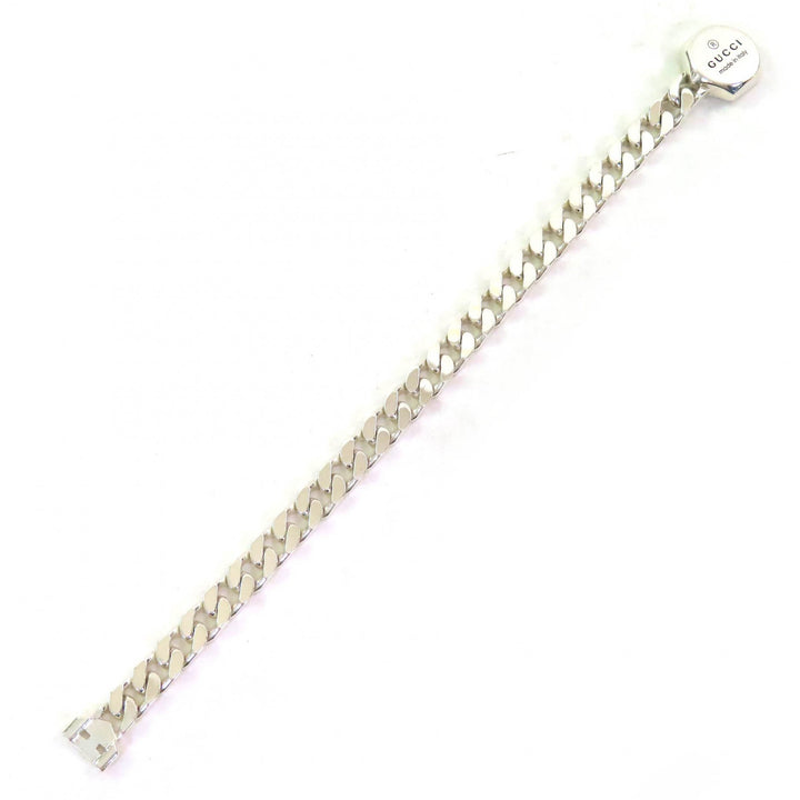 美品△GUCCI グッチ 779173 トレードマーク ブレスレット AG925 ロゴ バングル アクセサリー シルバー 16 伊製 重量19.6g レディース
