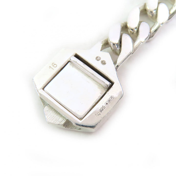 美品△GUCCI グッチ 779173 トレードマーク ブレスレット AG925 ロゴ バングル アクセサリー シルバー 16 伊製 重量19.6g レディース