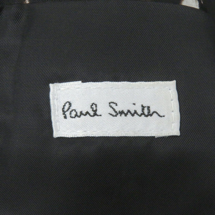 未使用品□Paul Smith ポールスミス 羊革 切替デザイン ブルゾンジャケット レザージャケット ブラック ブラウン M 正規品 メンズ