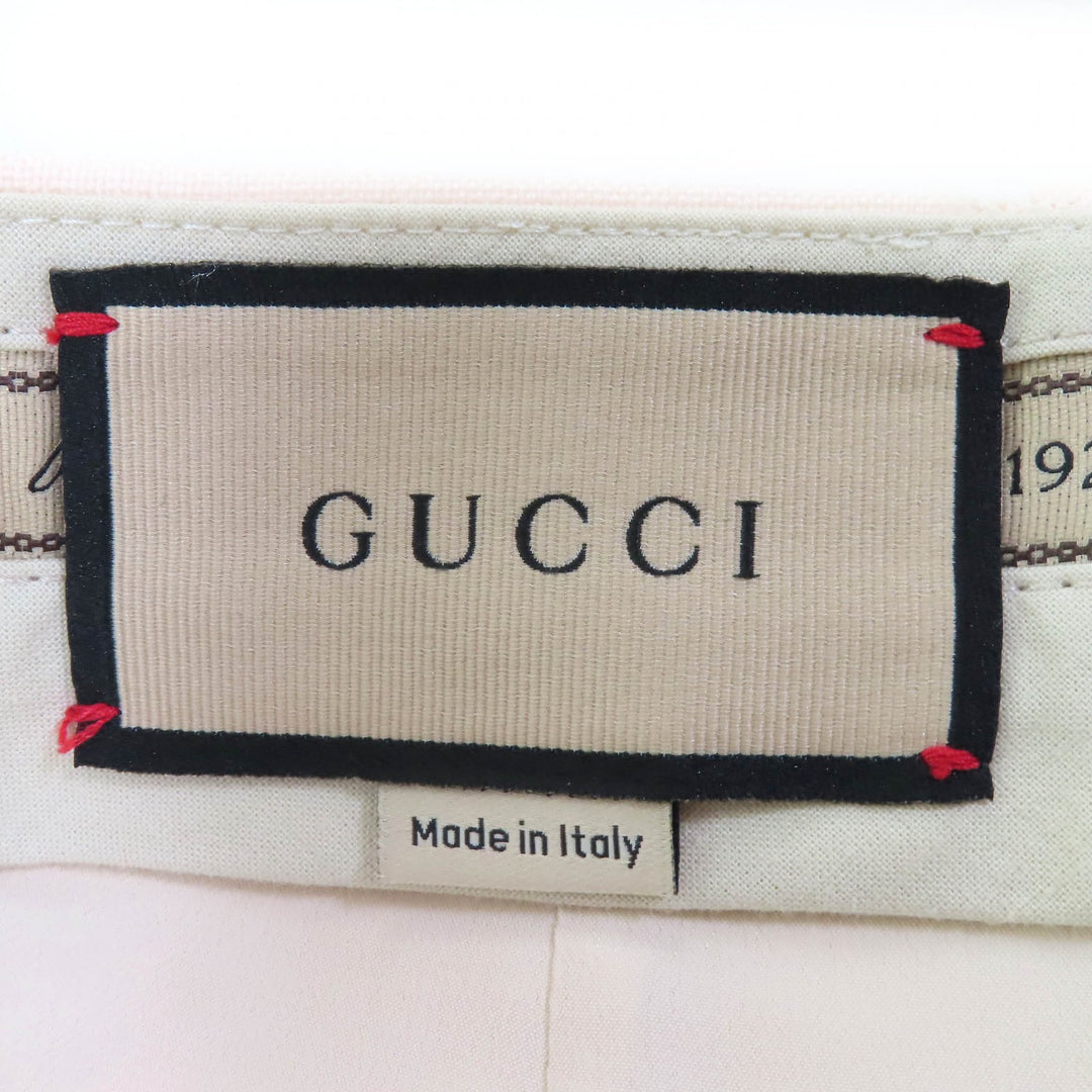 極美品△GUCCI グッチ 22AW 675606 バミューダパンツ モヘア ウール 裾ベルトデザイン ショートパンツ ピンクベージュ 38 正規品 伊製