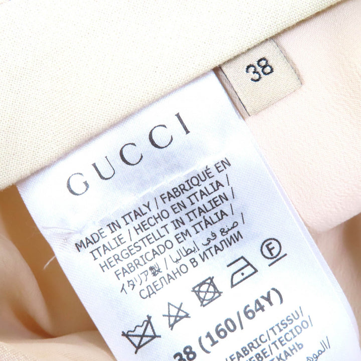 極美品△GUCCI グッチ 22AW 675606 バミューダパンツ モヘア ウール 裾ベルトデザイン ショートパンツ ピンクベージュ 38 正規品 伊製