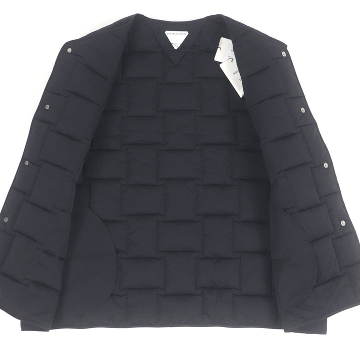 未使用品□BOTTEGAVENETA ボッテガヴェネタ 22SS 700402 Intrecciato Down Vest 中綿入 パテッドベスト ブラック XXL イタリア製 正規品