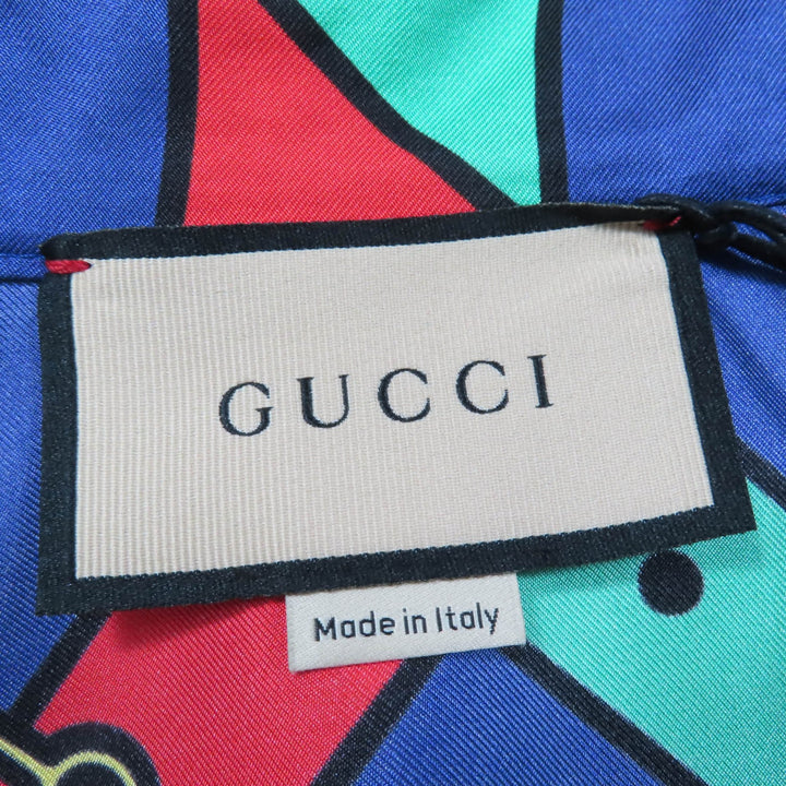 未使用品☆GUCCI グッチ 743005 ホースビット柄 シェリーライン GGマーモントバックル シルクジャケット マルチ XS 正規品 レディース