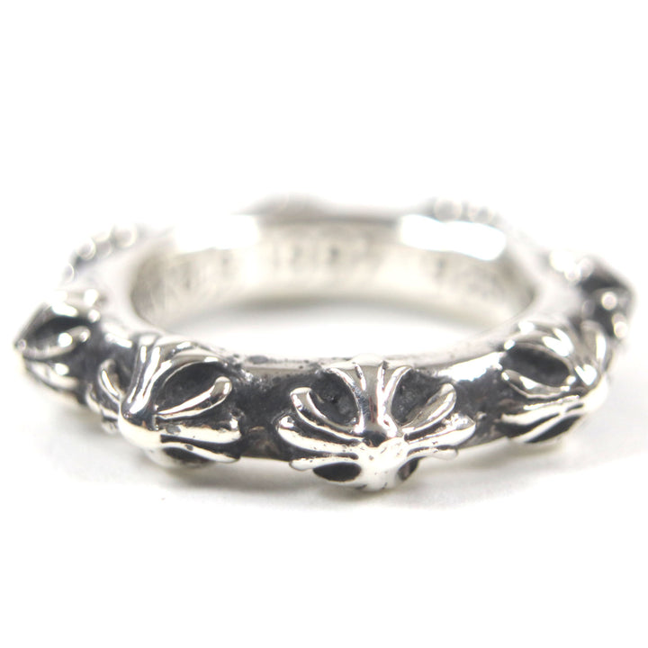 美品▼CHROME HEARTS クロムハーツ CROSS BAND クロスバンドリング 925 指輪 シルバー 日本サイズ15号相当 重量11.9g メンズ