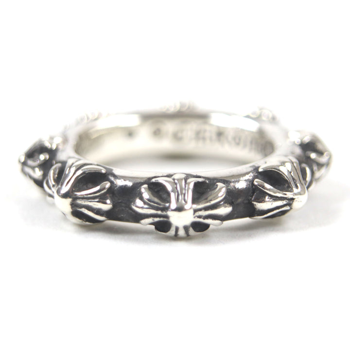 美品▼CHROME HEARTS クロムハーツ CROSS BAND クロスバンドリング 925 指輪 シルバー 日本サイズ15号相当 重量11.9g メンズ