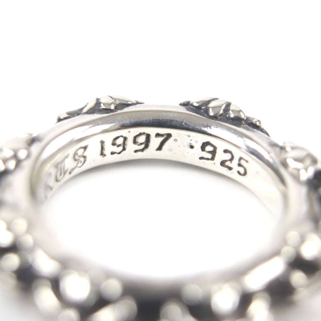 美品▼CHROME HEARTS クロムハーツ CROSS BAND クロスバンドリング 925 指輪 シルバー 日本サイズ15号相当 重量11.9g メンズ