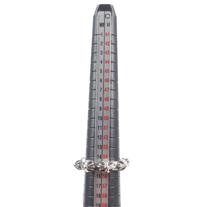 美品▼CHROME HEARTS クロムハーツ CROSS BAND クロスバンドリング 925 指輪 シルバー 日本サイズ15号相当 重量11.9g メンズ