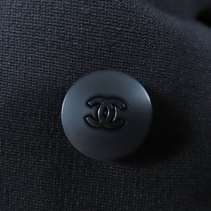 美品☆CHANEL シャネル ヴィンテージ 98A P12059V06804 ココマークボタン ギャザーデザイン コート ブラック 36 フランス製 レディース