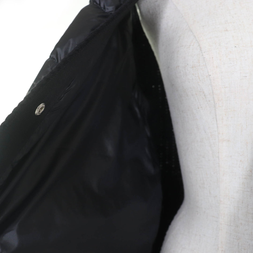 未使用品☆MONCLER モンクレール 23AW GILET TRICOT デカロゴワッペン ニット切替デザイン ダウンベスト ブラック XS 正規品 レディース