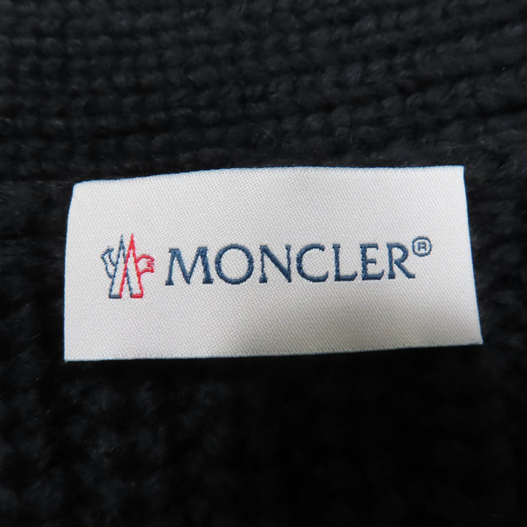 未使用品☆MONCLER モンクレール 23AW GILET TRICOT デカロゴワッペン ニット切替デザイン ダウンベスト ブラック XS 正規品 レディース