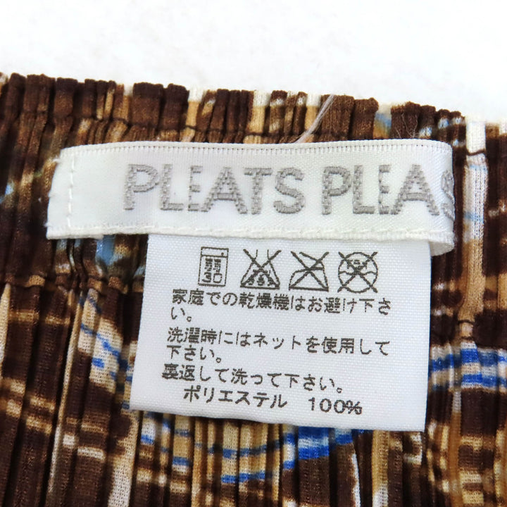 極美品△PLEATS PLEASE プリーツプリーズ イッセイミヤケ PP43-JG585 遊園地 ジェットコースター柄 ロング スカート ブラウン系 2 正規品