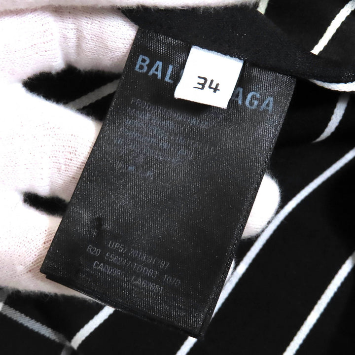 極美△BALENCIAGA バレンシアガ 556247 チェック アシンメトリー カットオフ オーバーサイズ ベスト ワンピース アンサンブル34 正規品