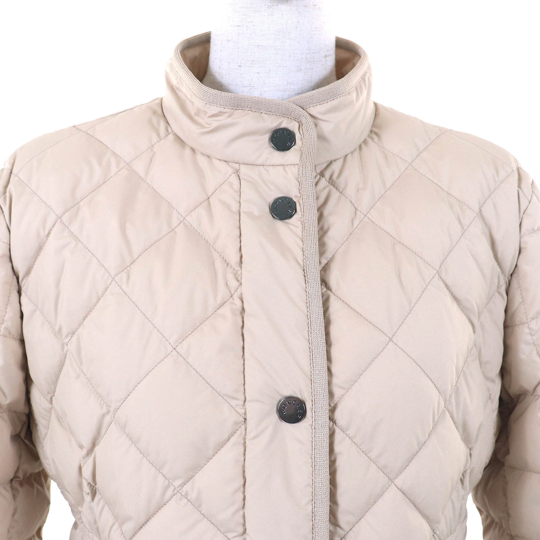 未使用品△MONCLER モンクレール 24SS COURLIS ロゴワッペン キルティング ライト ダウンジャケット サンドベージュ 2 正規品 レディース