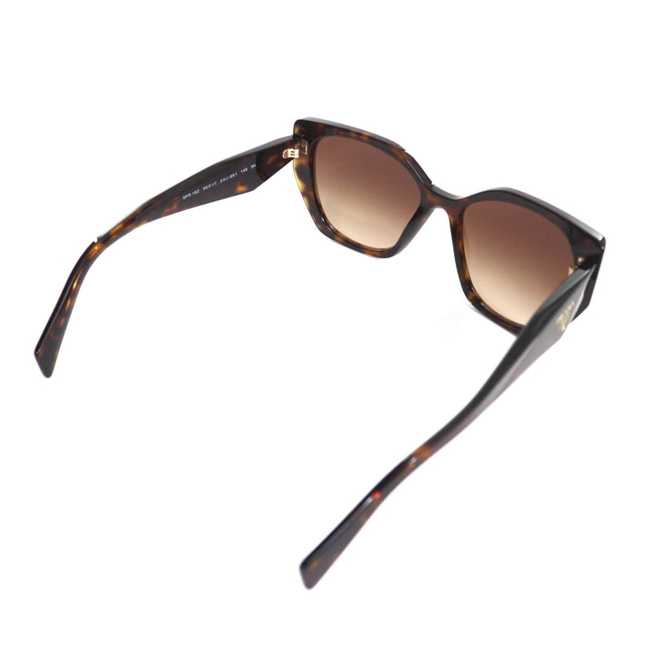 極美品★PRADA プラダ SPR19Z べっ甲柄 ロゴ入り サングラス アイウェア ブラウン 55□17 145 箱・ケース付き イタリア製 レディース