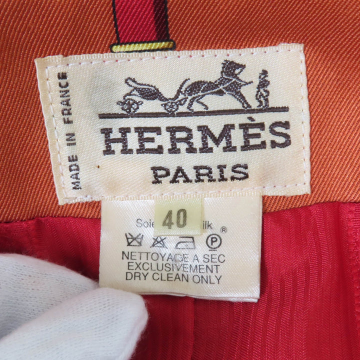 極美品★HERMES エルメス ヴィンテージ LE CARNAVAL DE VENISE ベニスのカーニバル シルク100％ ロゴボタン付 テーラードジャケット 40