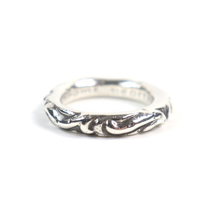 美品○CHROME HEARTS クロムハーツ SCRL BAND スクロールバンドリング 925 リング・指輪 シルバー 日本サイズ15号相当 重量9.4g メンズ