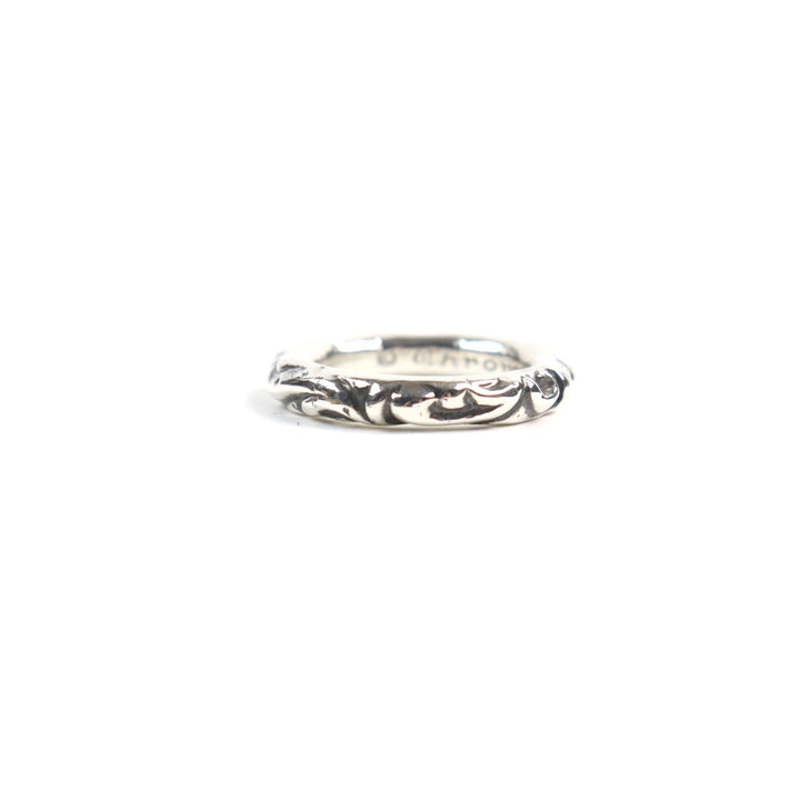 美品○CHROME HEARTS クロムハーツ SCRL BAND スクロールバンドリング 925 リング・指輪 シルバー 日本サイズ15号相当 重量9.4g メンズ