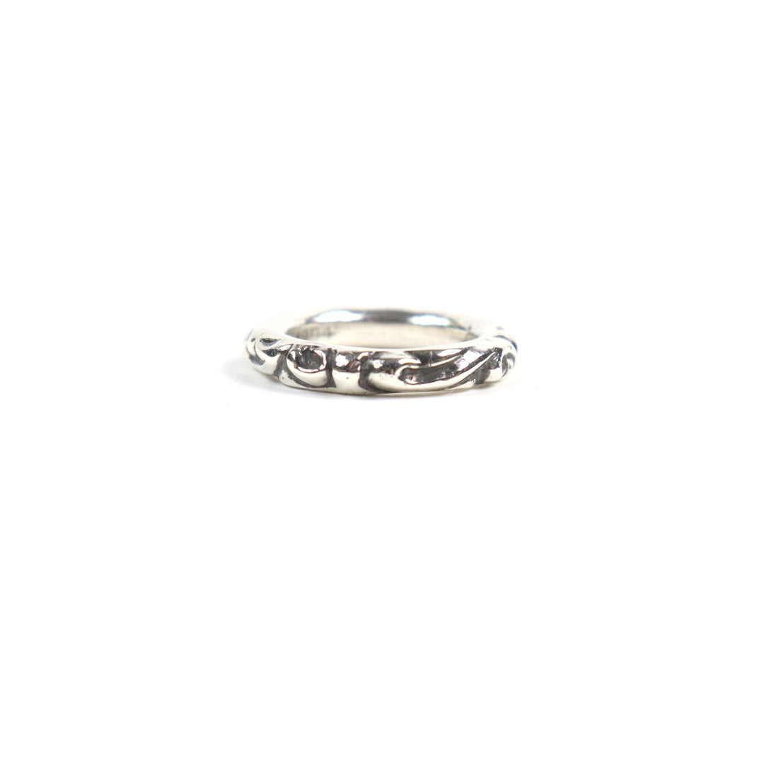 美品○CHROME HEARTS クロムハーツ SCRL BAND スクロールバンドリング 925 リング・指輪 シルバー 日本サイズ15号相当 重量9.4g メンズ