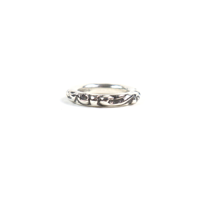 美品○CHROME HEARTS クロムハーツ SCRL BAND スクロールバンドリング 925 リング・指輪 シルバー 日本サイズ15号相当 重量9.4g メンズ