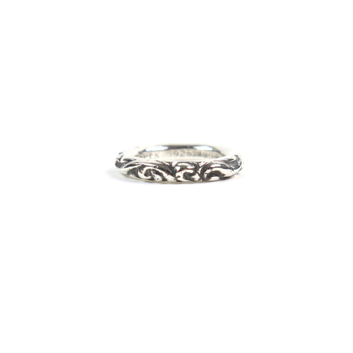 美品○CHROME HEARTS クロムハーツ SCRL BAND スクロールバンドリング 925 リング・指輪 シルバー 日本サイズ15号相当 重量9.4g メンズ