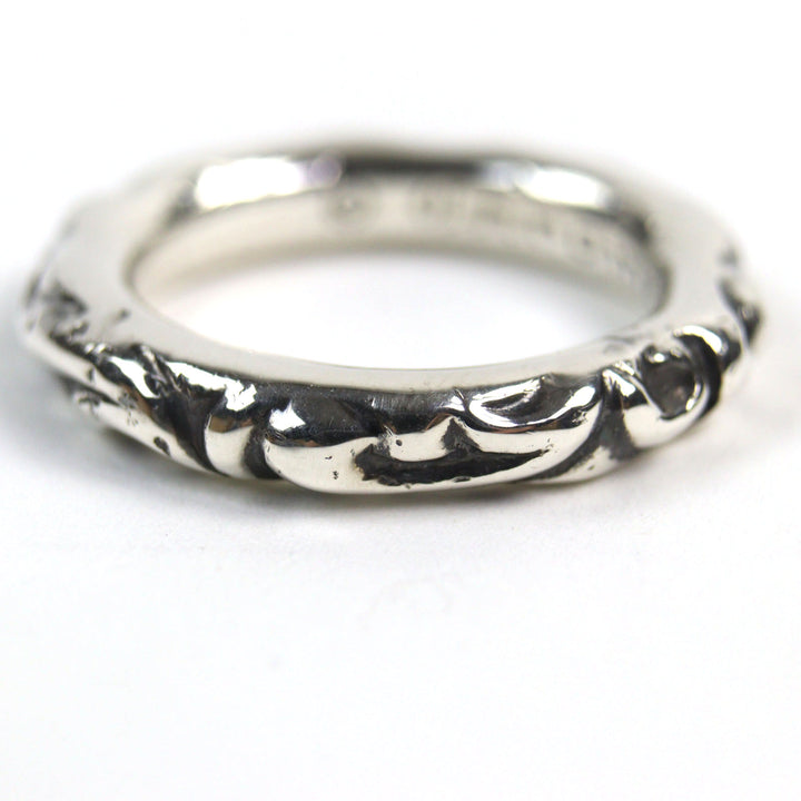 美品○CHROME HEARTS クロムハーツ SCRL BAND スクロールバンドリング 925 リング・指輪 シルバー 日本サイズ15号相当 重量9.4g メンズ