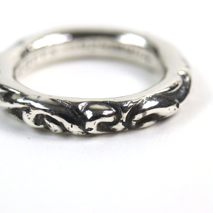 美品○CHROME HEARTS クロムハーツ SCRL BAND スクロールバンドリング 925 リング・指輪 シルバー 日本サイズ15号相当 重量9.4g メンズ