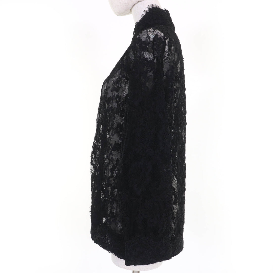 極美品☆ERMANNO SCERVINO エルマンノシェルヴィーノ ZIP UP レース ジャケット ブラック 42 イタリア製 国内正規品 レディース