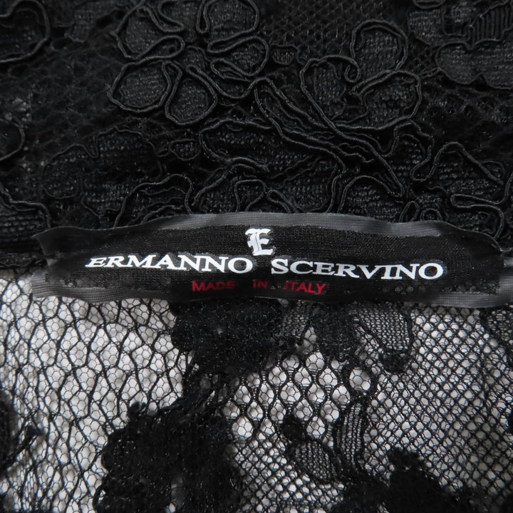 極美品☆ERMANNO SCERVINO エルマンノシェルヴィーノ ZIP UP レース ジャケット ブラック 42 イタリア製 国内正規品 レディース