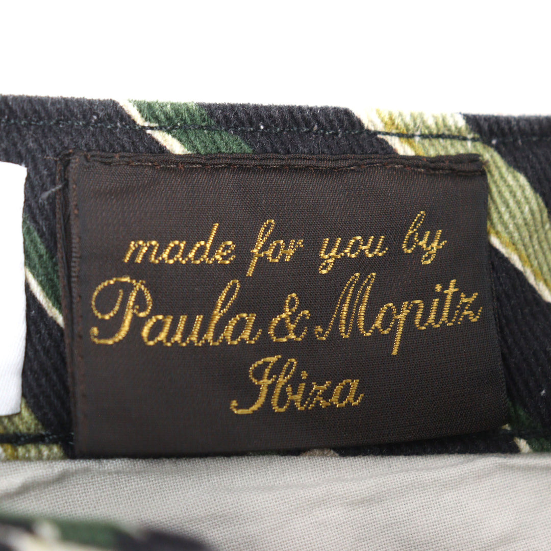 美品○LOEWE×Paulas Ibiza ロエベ×パウラズイビザ H2282480IB ロゴ刺繍 レザーパッチ付フィッシャーマンパンツ 総柄44 正規品 メンズ