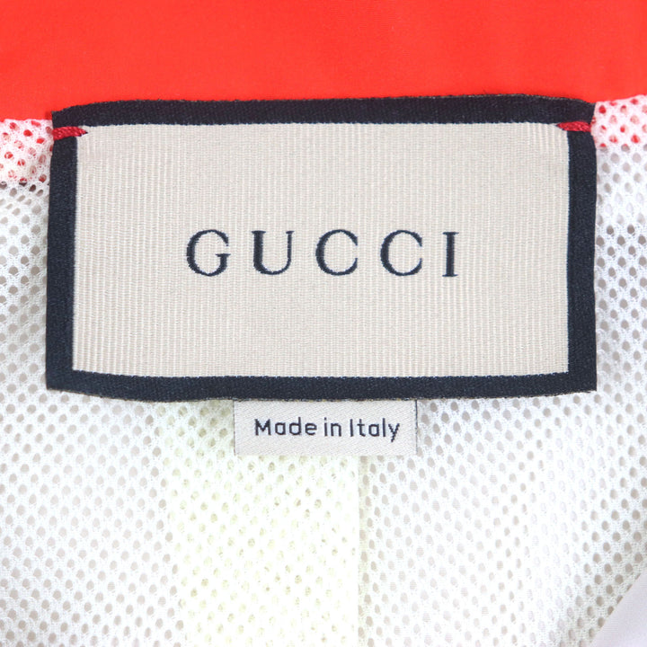 極美品▼GUCCI グッチ 693017 インターロッキングG バックプリント ZIPUP トラックジャケット ベージュ オレンジ S 伊製 正規品 メンズ