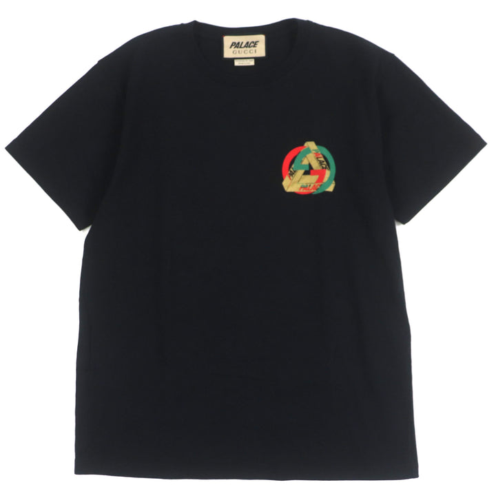 美品▼GUCCI Palace グッチ パレス 548334 プリント クルーネック ショートスリーブ 半袖Ｔシャツ ブラック XS イタリア製 正規品 メンズ