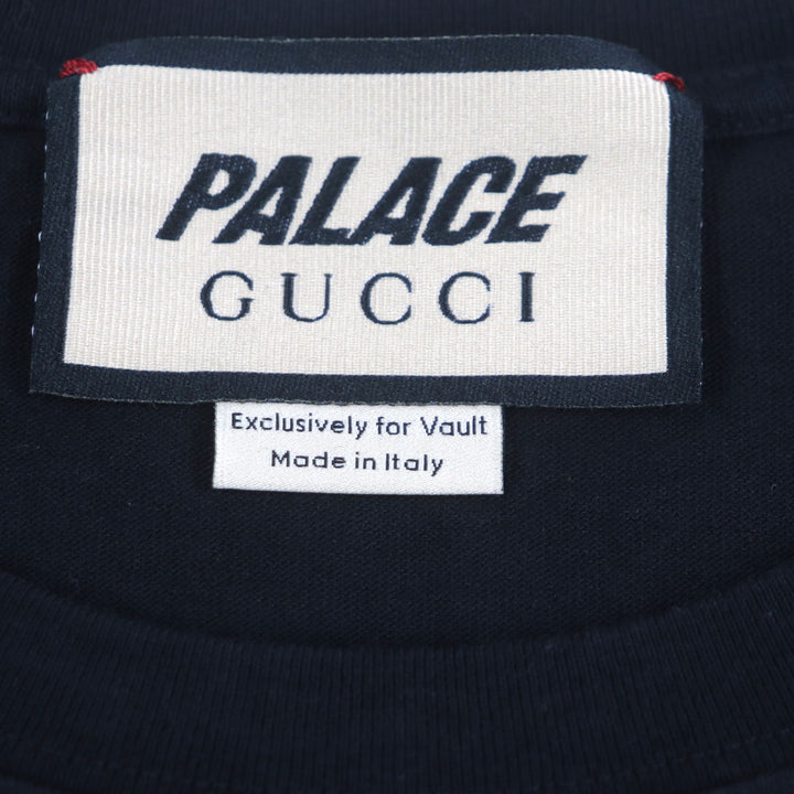 美品▼GUCCI Palace グッチ パレス 548334 プリント クルーネック ショートスリーブ 半袖Ｔシャツ ブラック XS イタリア製 正規品 メンズ