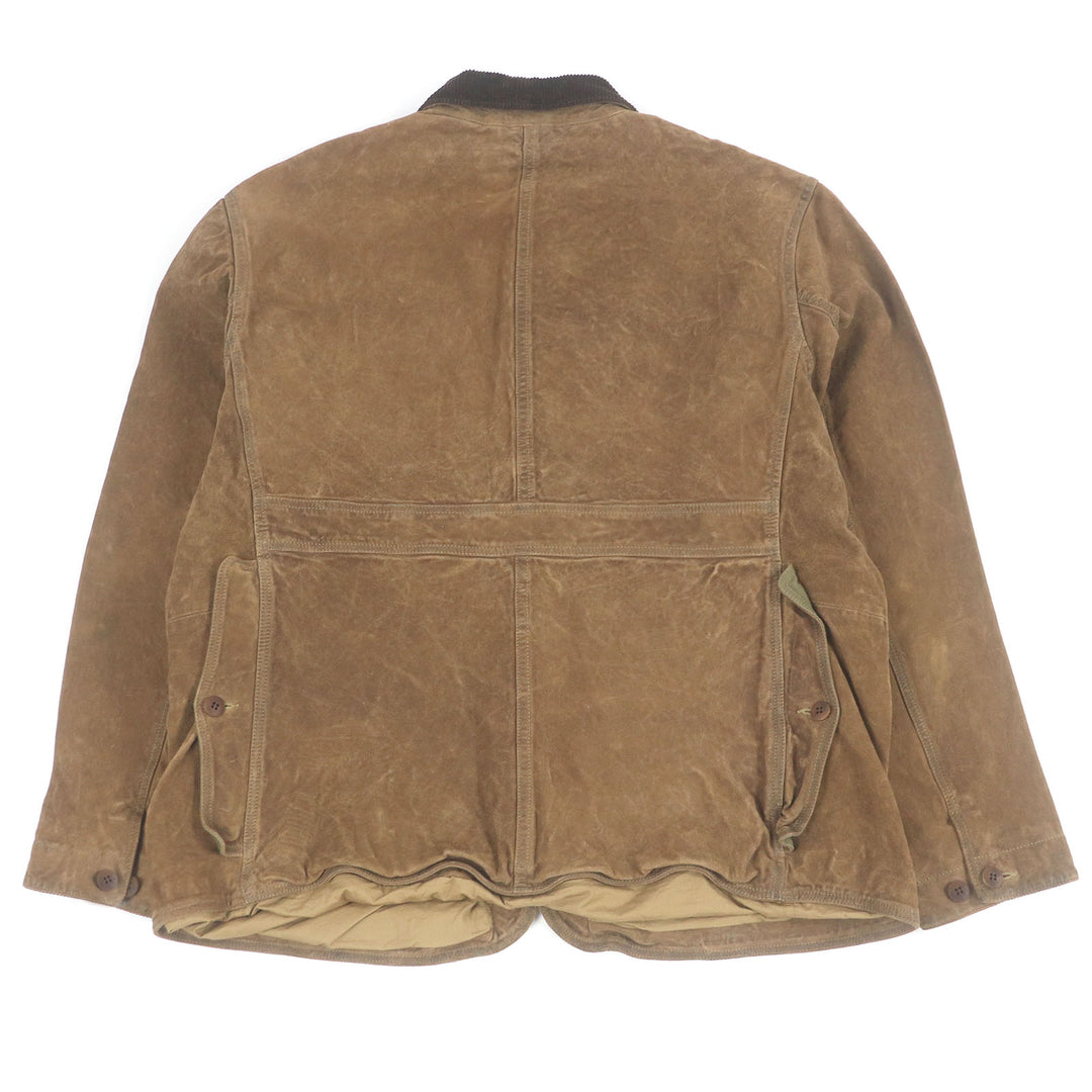 極美品□POLO COUNTRY ポロカントリー 710907630001 ヤギ革 USED加工 襟コーデュロイ カバーオール ハンティングジャケット XL 正規品