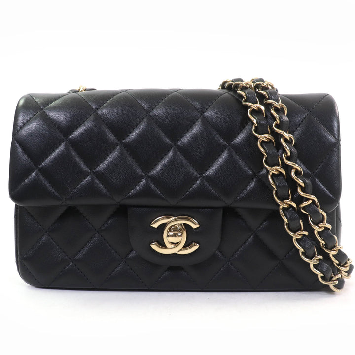 未使用品☆CHANEL シャネル A69900 ミニマトラッセ 20 ラムスキン ランダムシリアル チェーン ショルダーバッグ ブラックゴールド金具
