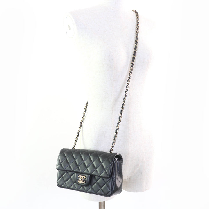 未使用品☆CHANEL シャネル A69900 ミニマトラッセ 20 ラムスキン ランダムシリアル チェーン ショルダーバッグ ブラックゴールド金具