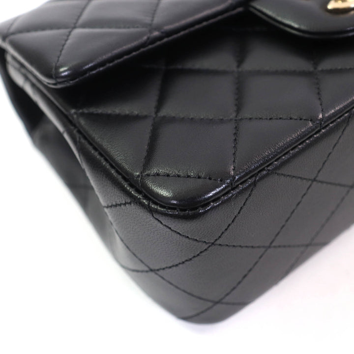 未使用品☆CHANEL シャネル A69900 ミニマトラッセ 20 ラムスキン ランダムシリアル チェーン ショルダーバッグ ブラックゴールド金具